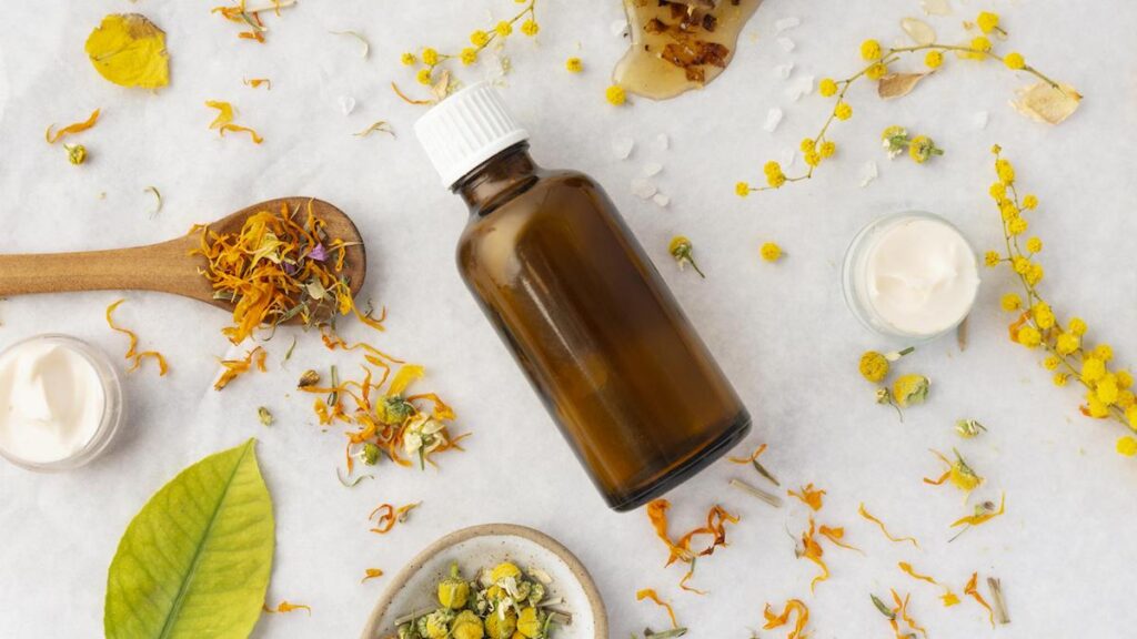 Una botella de aceite natural que simboliza nuestro servicio de fitoterapia